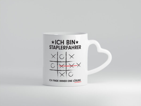 Löse Probleme: Staplerfahrer | Gabelstapler Fahrer - Herzhenkel Tasse - Kaffeetasse / Geschenk / Familie