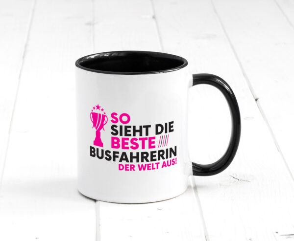 Die Weltbeste Busfahrerin | Berufsfahrer | Fahrerin Farbige Tasse - Kaffeetasse / Geschenk / Familie