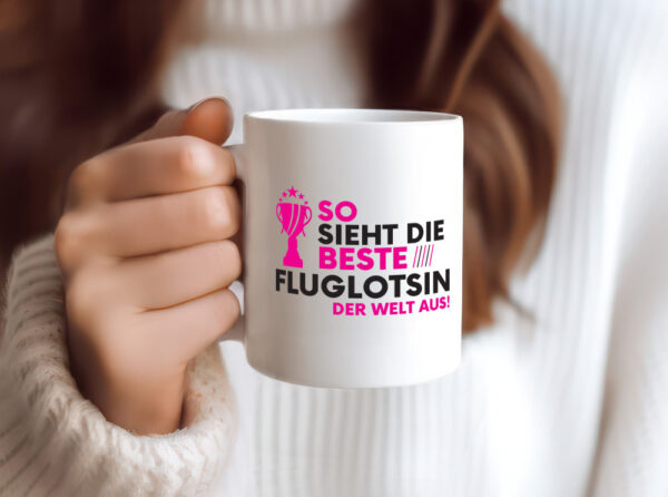 Die Weltbeste Fluglotsin | Flughafen | Flugverkehr - Tasse Weiss - Kaffeetasse / Geschenk / Familie