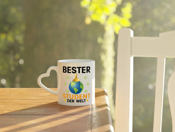 Welt Bester Student | Universität | Uni | Studium | - Herzhenkel Tasse - Kaffeetasse / Geschenk / Familie