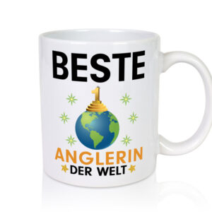 Welt Beste Anglerin | Angeln | Fischerin - Tasse Weiss - Kaffeetasse / Geschenk / Familie