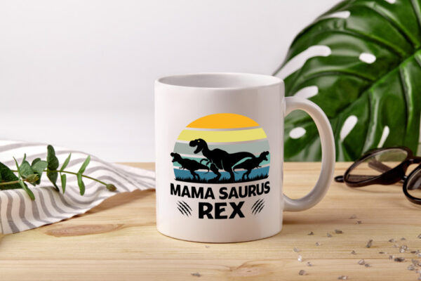 Mama Saurus Rex | Dinosaurier | Muttertag | Dino | Rex - Tasse Weiss - Kaffeetasse / Geschenk / Familie