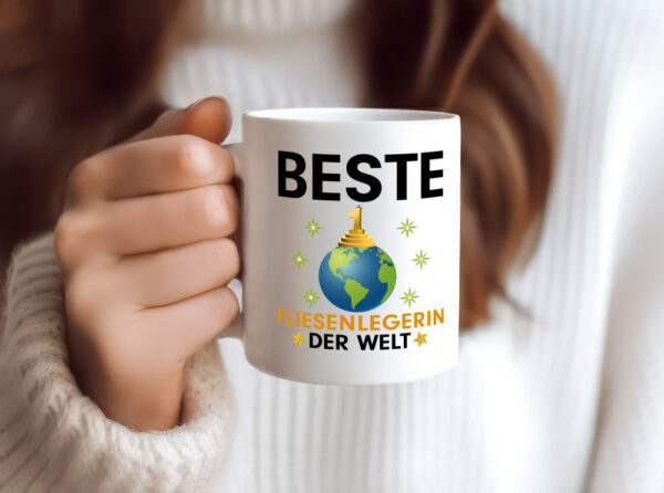 Welt Beste Fliesenlegerin | Fliesenlegen | Bau - Tasse Weiss - Kaffeetasse / Geschenk / Familie