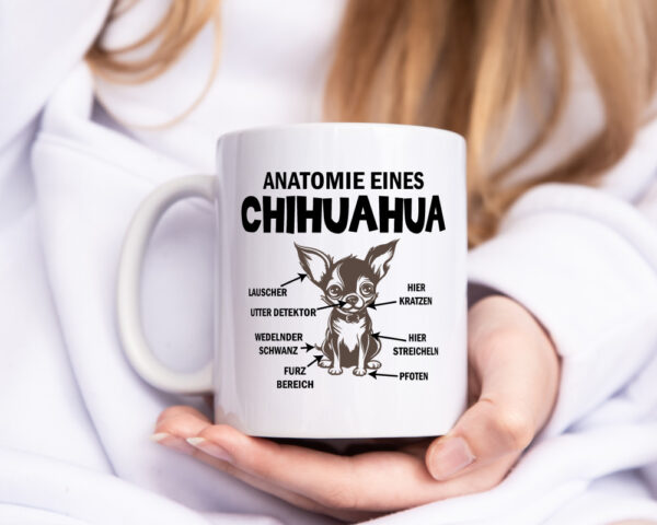 Anatomie eines Chihuahua | Hund | Chihuahua Liebhaber - Tasse Weiss - Kaffeetasse / Geschenk / Familie