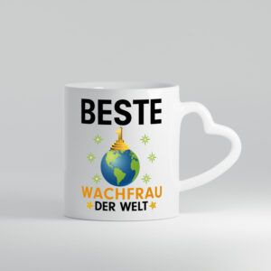 Welt Beste Wachfrau | Wachpersonal | Nachtwächter - Herzhenkel Tasse - Kaffeetasse / Geschenk / Familie