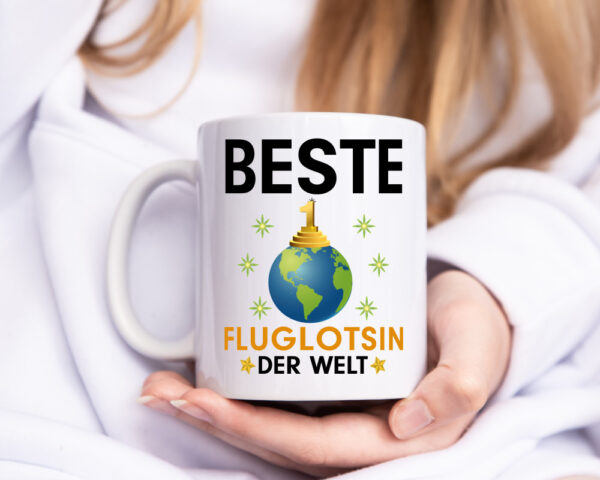 Welt Beste Fluglotsin | Flughafen | Flugverkehr - Tasse Weiss - Kaffeetasse / Geschenk / Familie