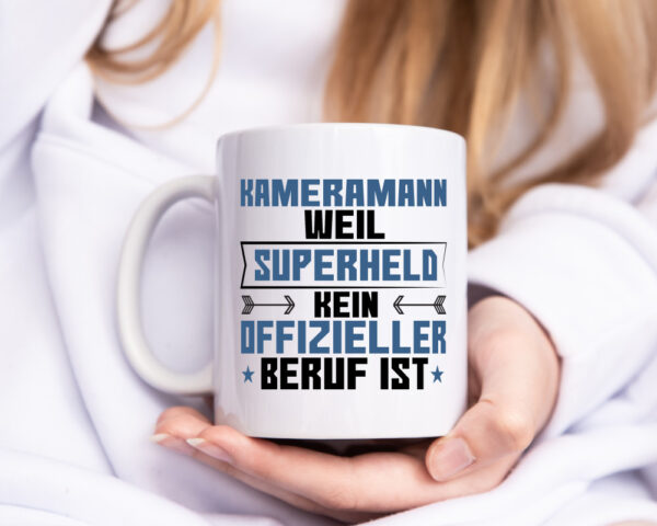 Superheld Kameramann | Kamera - Tasse Weiss - Kaffeetasse / Geschenk / Familie