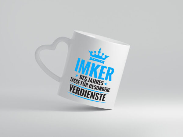 Besonderer Verdienst: Imker | Imkerei - Herzhenkel Tasse - Kaffeetasse / Geschenk / Familie