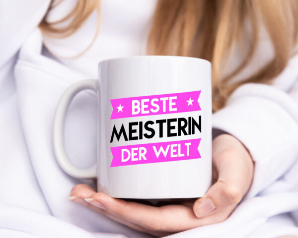 Beste Meisterin | Meisterbrief - Tasse Weiss - Kaffeetasse / Geschenk / Familie