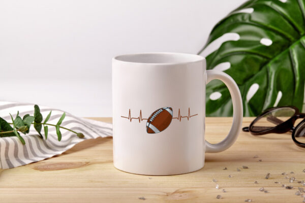 American Football Herzschlag | Footballer | Superbowl - Tasse Weiss - Kaffeetasse / Geschenk / Familie