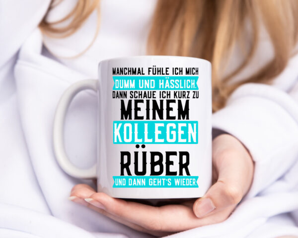 Dumm und hässlich | Kollegen | Büro | Job | Sarkasmus - Tasse Weiss - Kaffeetasse / Geschenk / Familie