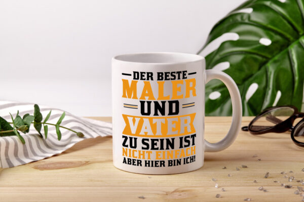 Bester Maler und Vater | Papa | Malermeister | Lackierer - Tasse Weiss - Kaffeetasse / Geschenk / Familie