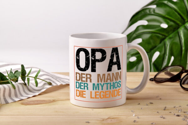 Opa, Mann, Mythos, Legende - Tasse Weiss - Kaffeetasse / Geschenk / Familie