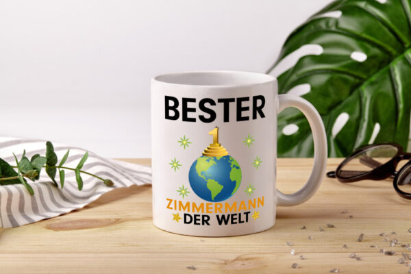 Welt Bester Zimmermann | Handwerker Holzbau - Tasse Weiss - Kaffeetasse / Geschenk / Familie