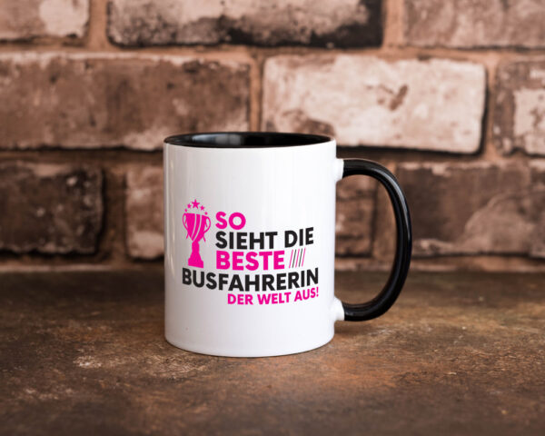 Die Weltbeste Busfahrerin | Berufsfahrer | Fahrerin Farbige Tasse - Kaffeetasse / Geschenk / Familie