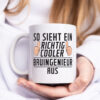 Richtig Cooler Bauingenieur | Ingenieur - Tasse Weiss - Kaffeetasse / Geschenk / Familie