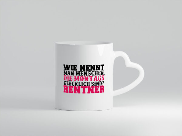 Glücklicher Rentner - Herzhenkel Tasse - Kaffeetasse / Geschenk / Familie