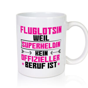 Superheldin Fluglotsin | Flughafen | Flugverkehr - Tasse Weiss - Kaffeetasse / Geschenk / Familie