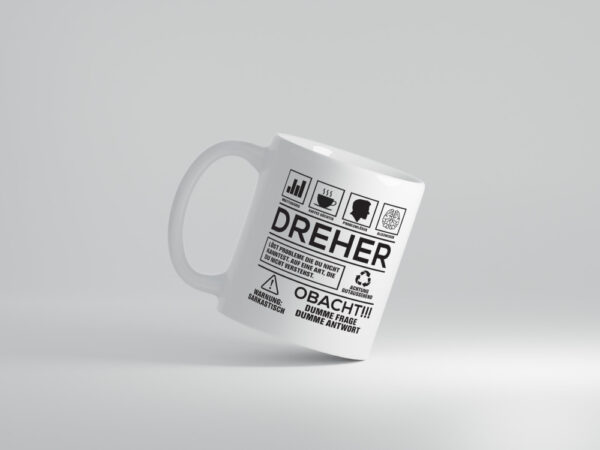 Achtung Probleme Dreher | Fräser | Dreher - Tasse Weiss - Kaffeetasse / Geschenk / Familie