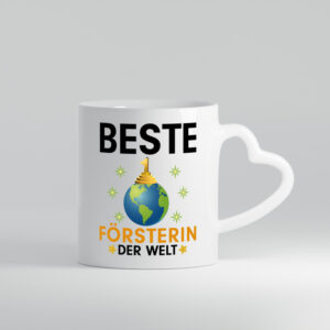 Welt Beste Försterin | Forst Arbeit - Herzhenkel Tasse - Kaffeetasse / Geschenk / Familie