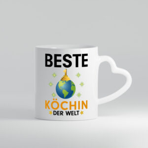 Welt Beste Köchin | Chefköchin | Chefkoch - Herzhenkel Tasse - Kaffeetasse / Geschenk / Familie