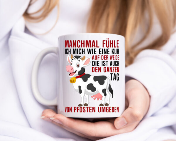 Von Pfosten umgeben | Kollege | Kollegin | Männer - Tasse Weiss - Kaffeetasse / Geschenk / Familie