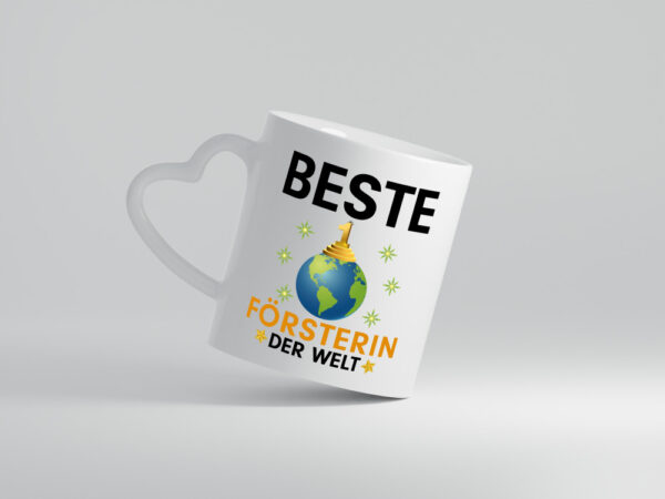 Welt Beste Försterin | Forst Arbeit - Herzhenkel Tasse - Kaffeetasse / Geschenk / Familie