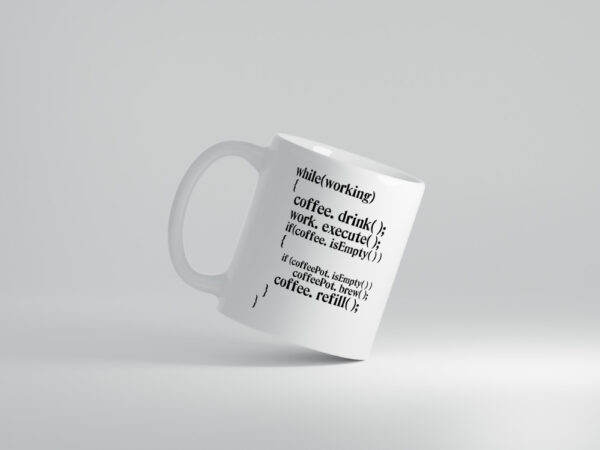 Code Kaffeetrinken | Informatiker | Programmierer | Nerd - Tasse Weiss - Kaffeetasse / Geschenk / Familie