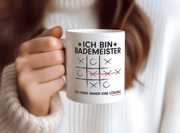 Lösung Finden: Bademeister | Rettungsschwimmer - Tasse Weiss - Kaffeetasse / Geschenk / Familie