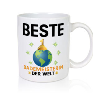 Welt Beste Bademeisterin | Schwimmmeisterin - Tasse Weiss - Kaffeetasse / Geschenk / Familie