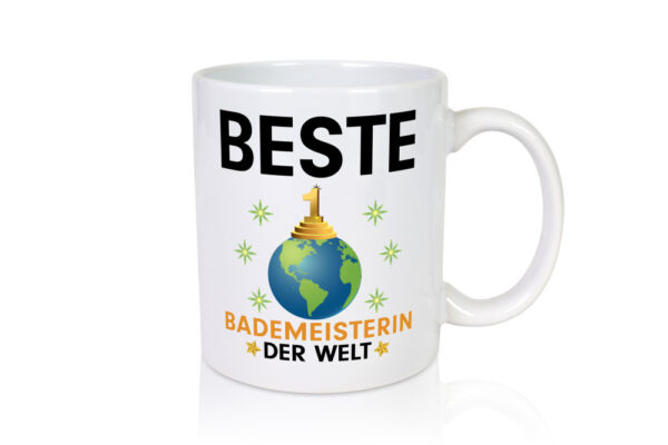 Welt Beste Bademeisterin | Schwimmmeisterin - Tasse Weiss - Kaffeetasse / Geschenk / Familie