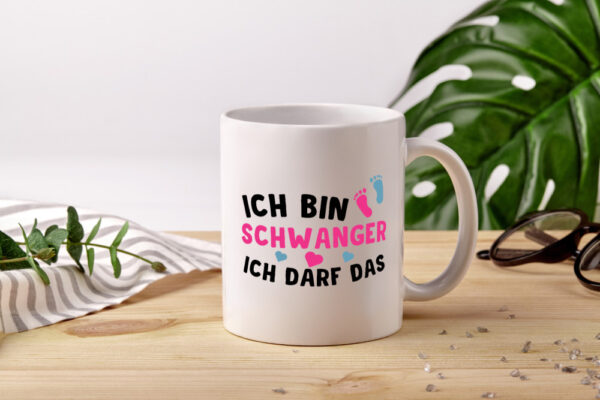 Ich bin schwanger | Nachwuchs Tasse | lustiger Spruch - Tasse Weiss - Kaffeetasse / Geschenk / Familie
