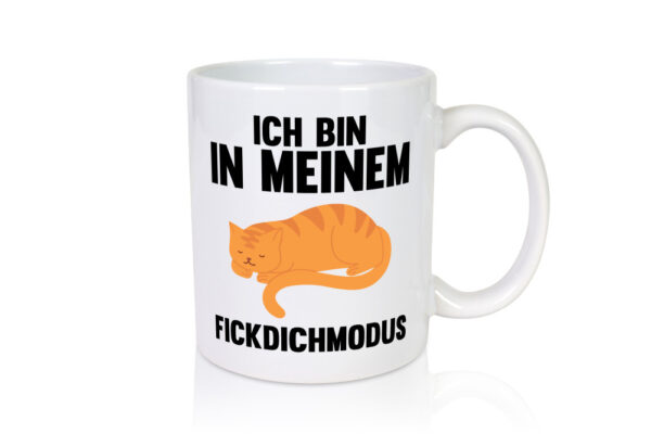 Ich bin in meinem Modus | Faule Katze | Chillen - Tasse Weiss - Kaffeetasse / Geschenk / Familie