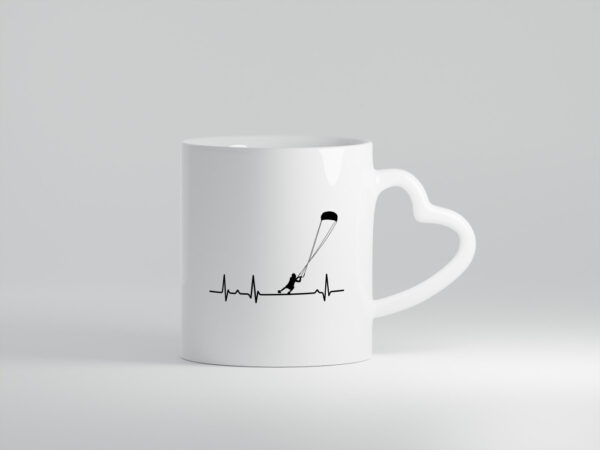 Kitesurfer Motiv | Surfer | Kite Surfing | Wassersport - Herzhenkel Tasse - Kaffeetasse / Geschenk / Familie