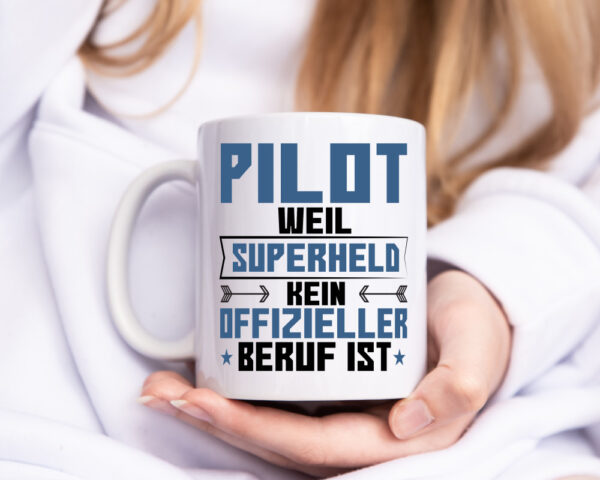 Superheldin Pilot | Flugzeug | Piloten - Tasse Weiss - Kaffeetasse / Geschenk / Familie
