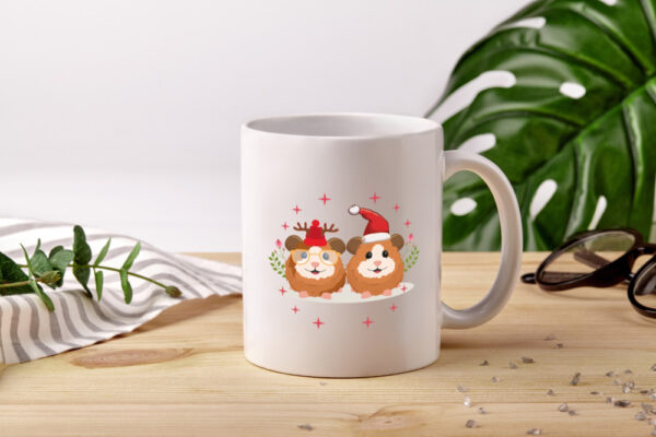 Weihnachtsmotiv | Weihnachten Meerschweinchen | Fest - Tasse Weiss - Kaffeetasse / Geschenk / Familie