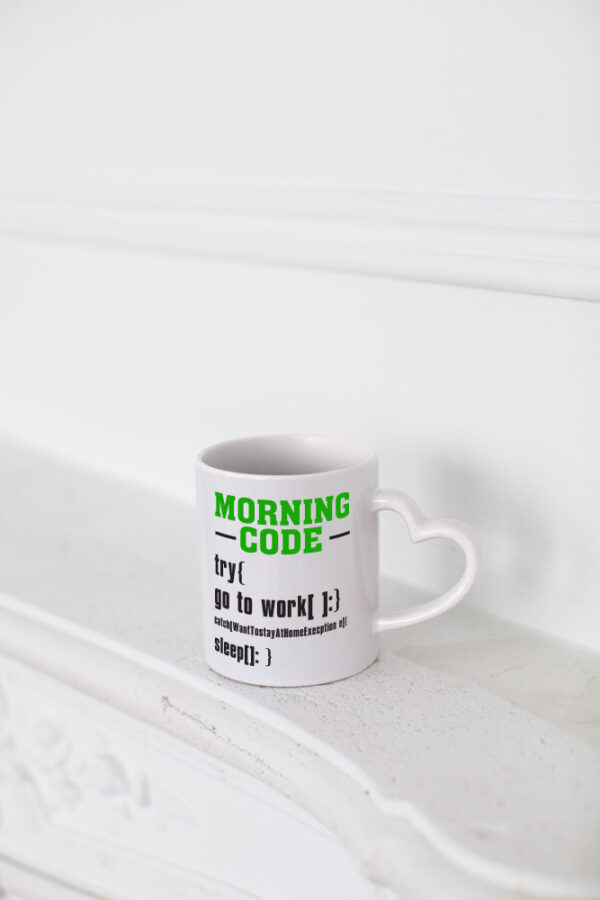 Morning Code | Informatiker Tasse | Programmierer Humor - Herzhenkel Tasse - Kaffeetasse / Geschenk / Familie
