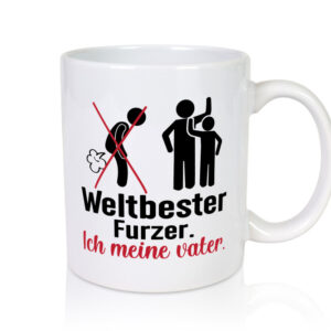 Weltbester Furzer | Bester Vater | Humor - Tasse Weiss - Kaffeetasse / Geschenk / Familie