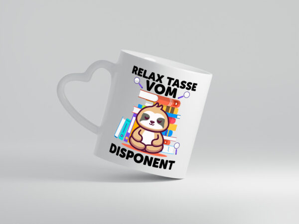 Relax Tasse: Disponent | Zuteiler - Herzhenkel Tasse - Kaffeetasse / Geschenk / Familie