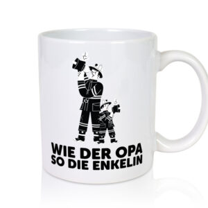 Wie der Opa, so die Enkelin | Opa | Enkelin | Uniform - Tasse Weiss - Kaffeetasse / Geschenk / Familie