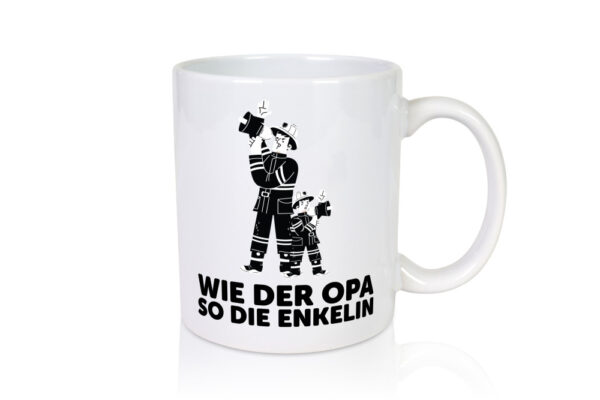 Wie der Opa, so die Enkelin | Opa | Enkelin | Uniform - Tasse Weiss - Kaffeetasse / Geschenk / Familie