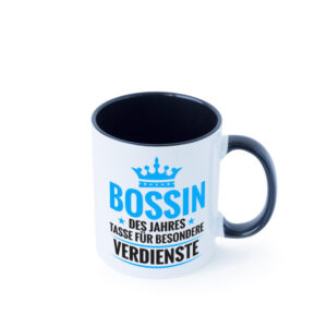 Besonderer Verdienst: Bossin | Führungskraft | Vorgesetzte Farbige Tasse - Kaffeetasse / Geschenk / Familie