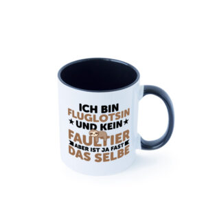 Ich bin kein Faultier: Fluglotsin | Flughafen | Flugverkehr Farbige Tasse - Kaffeetasse / Geschenk / Familie