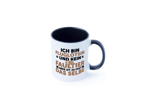 Ich bin kein Faultier: Fluglotsin | Flughafen | Flugverkehr Farbige Tasse - Kaffeetasse / Geschenk / Familie