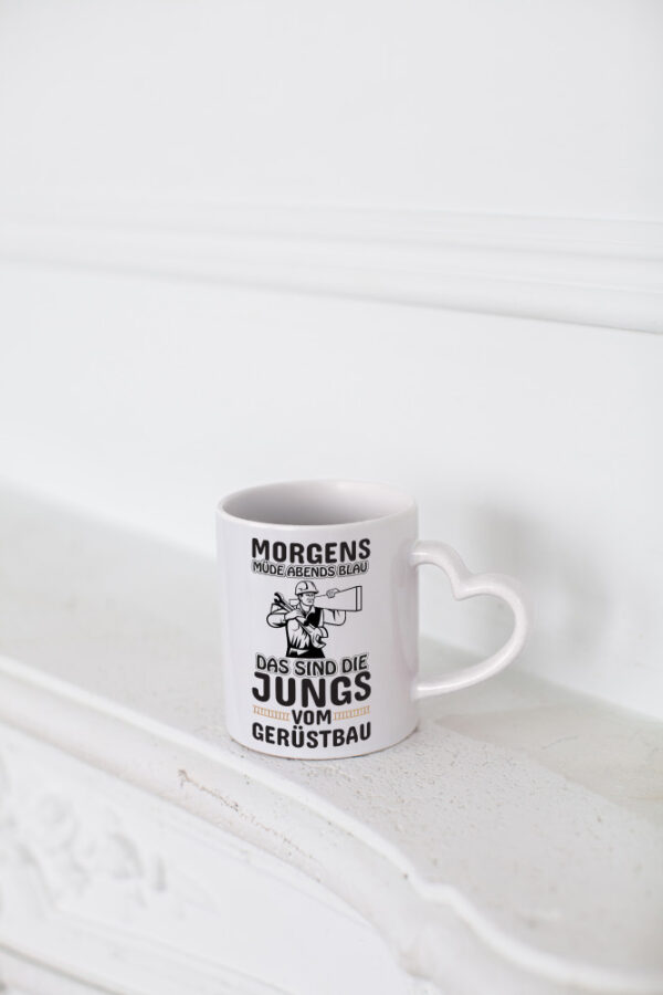 Jungs vom Gerüstbau | Gerüstbauer Tasse | Baustelle - Herzhenkel Tasse - Kaffeetasse / Geschenk / Familie