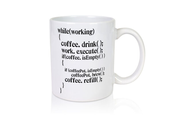 Code Kaffeetrinken | Informatiker | Programmierer | Nerd - Tasse Weiss - Kaffeetasse / Geschenk / Familie
