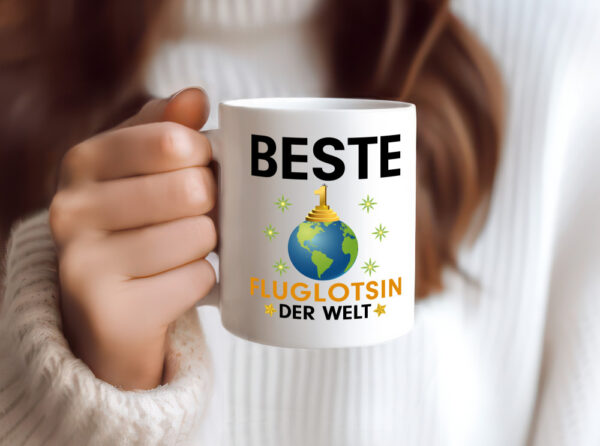 Welt Beste Fluglotsin | Flughafen | Flugverkehr - Tasse Weiss - Kaffeetasse / Geschenk / Familie