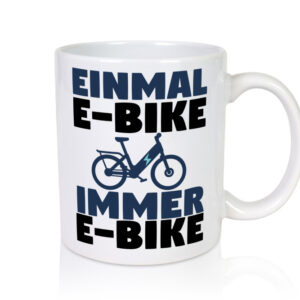 E-Bike Fahrer | Radfahrer Tasse | Fahrrad | Elektrorad - Tasse Weiss - Kaffeetasse / Geschenk / Familie