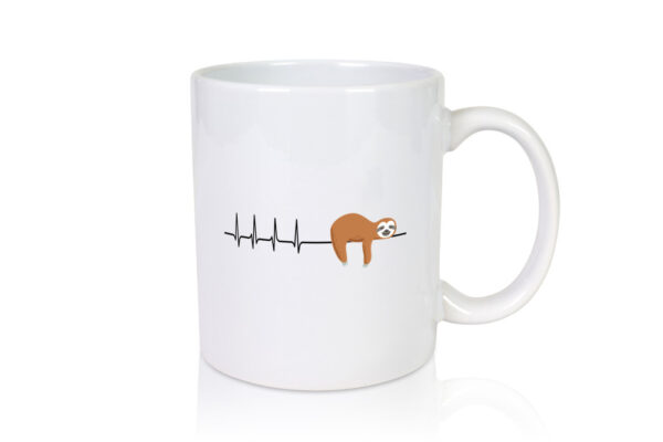 Herzschlag Faultier | Faulheit | Morgenmuffel | faul - Tasse Weiss - Kaffeetasse / Geschenk / Familie