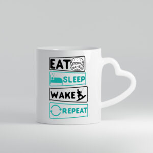 Wakeboarder | Surfer | Surfer Becher | Repeat - Herzhenkel Tasse - Kaffeetasse / Geschenk / Familie